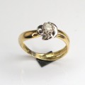 inel de logodna " Diamond rose " . briliant 0.17ct & aur 14k. atelier Arezzo